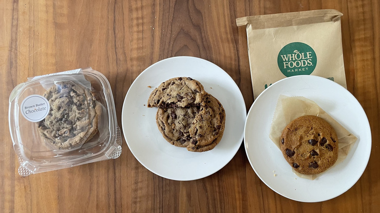 Whole Foods cookies on plates and in container
