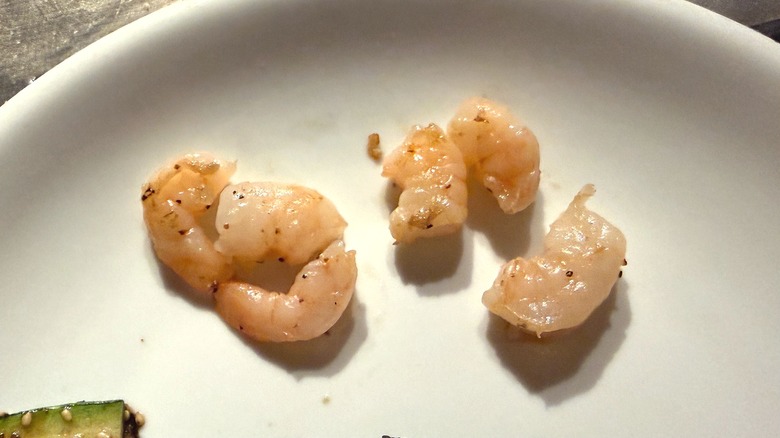 Close-up of Benihana hibachi shrimp appetizer on white plate