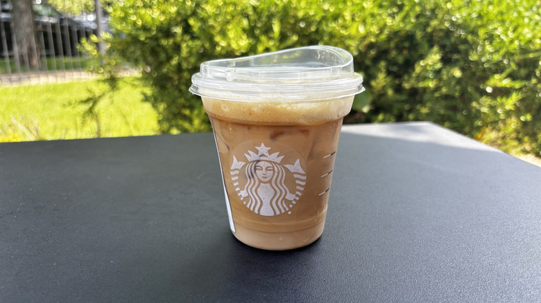 Starbucks iced shaken espresso on table