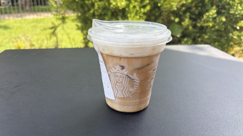 Starbucks iced shaken espresso on table