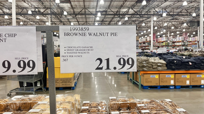 Sign in Costco for the brownie walnut pie