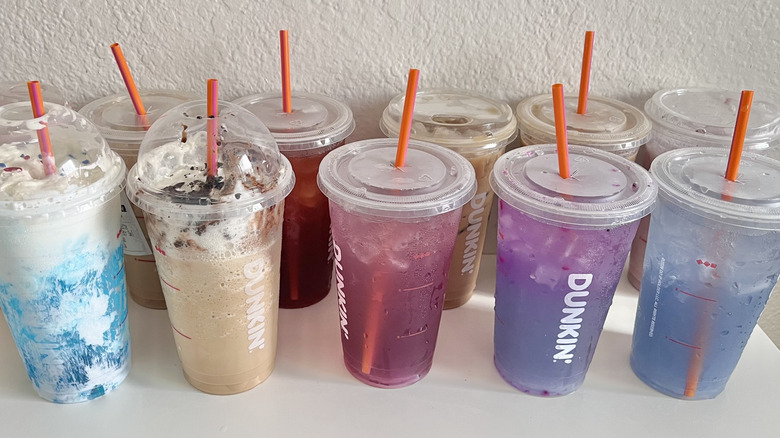 Close up of new summer Dunkin' drinks