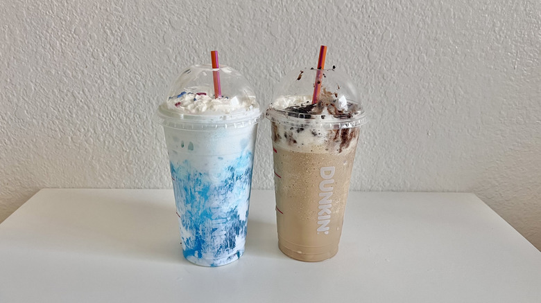 Dazzleberry Coolata and Oreo PB Coffee Chiller on a table