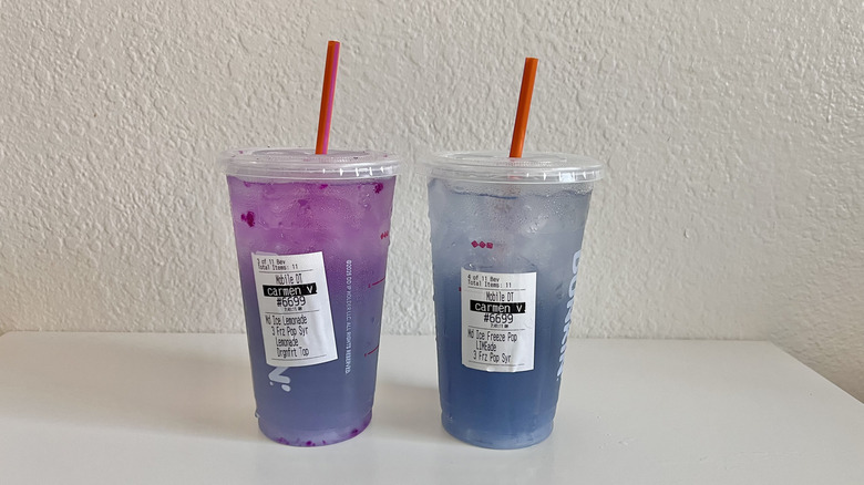 New lemonade and limeade on a white table