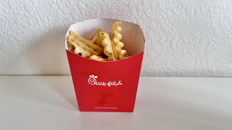 Chick-fil-A waffle fries on table