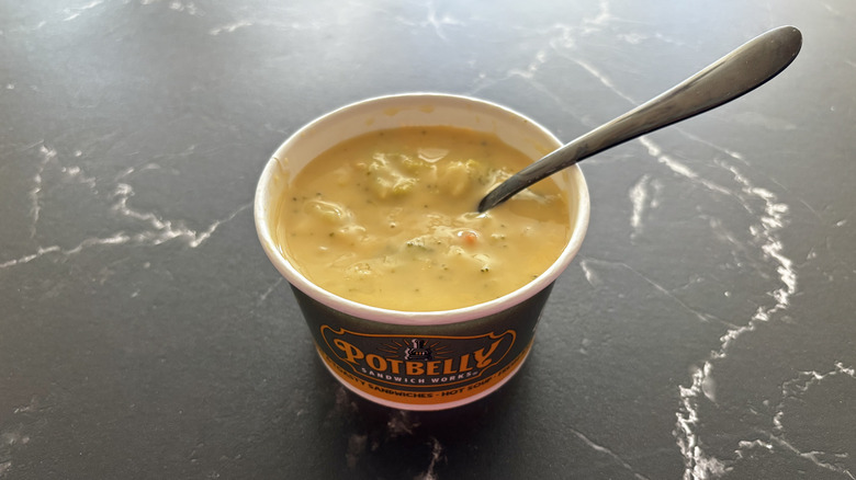 Potbelly broccoli cheddar soup cup