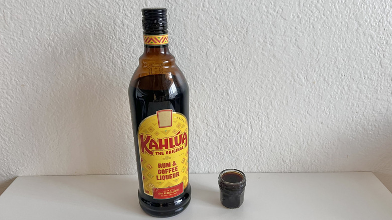 Kahlúa bottle on a table