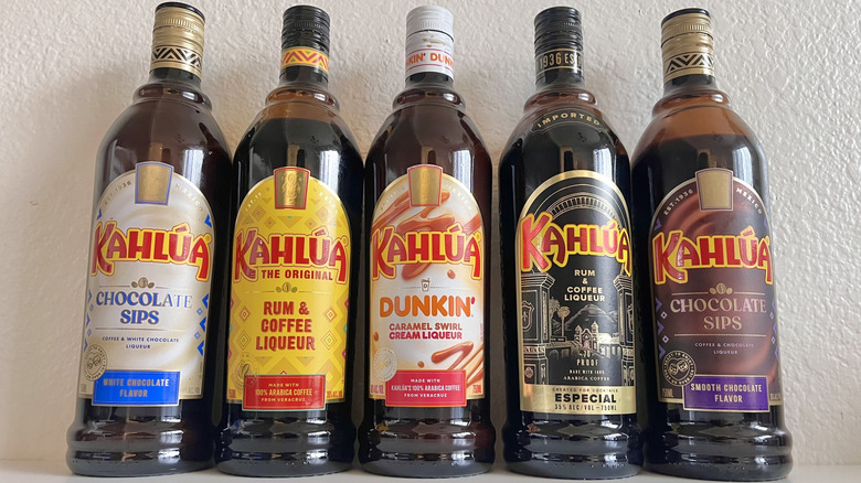 View of different Kahlúa bottles