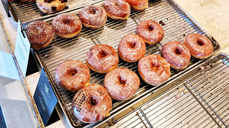 A tray of Sidecar's vanilla glazed doughnuts