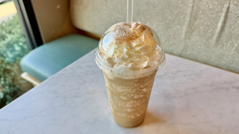Panera Pumpkin Spice Frozen Java with whipped cream