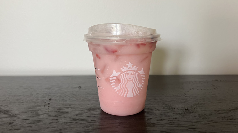 Starbucks Pink Drink in to-go cup.