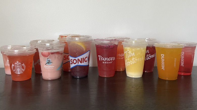 Group of 12 different chain Refreshers.