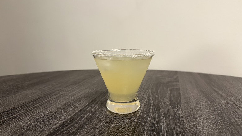 Glass of margarita with salted rim