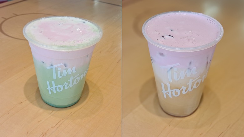 Two drinks on table