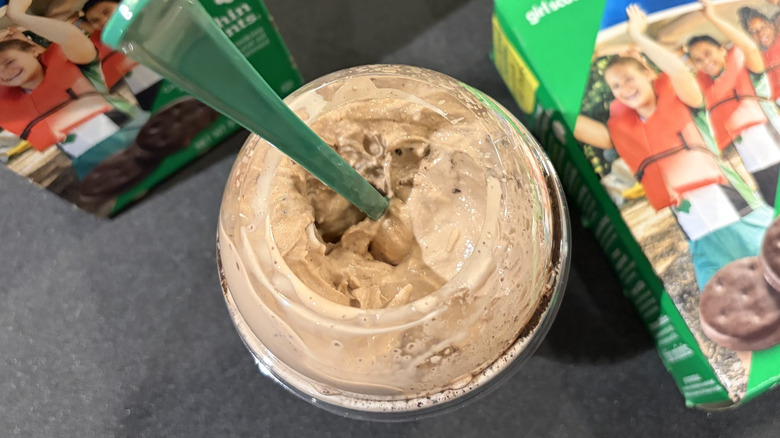 Wendy's New Thin Mints Chocolate Frosty Fusion