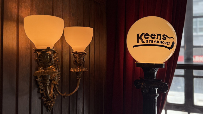 Keens branded light fixture