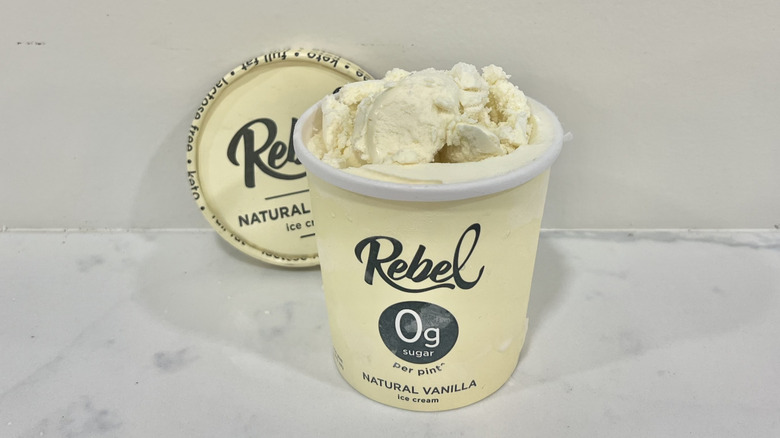 Rebel Natural Vanilla Ice Cream in a bowl.
