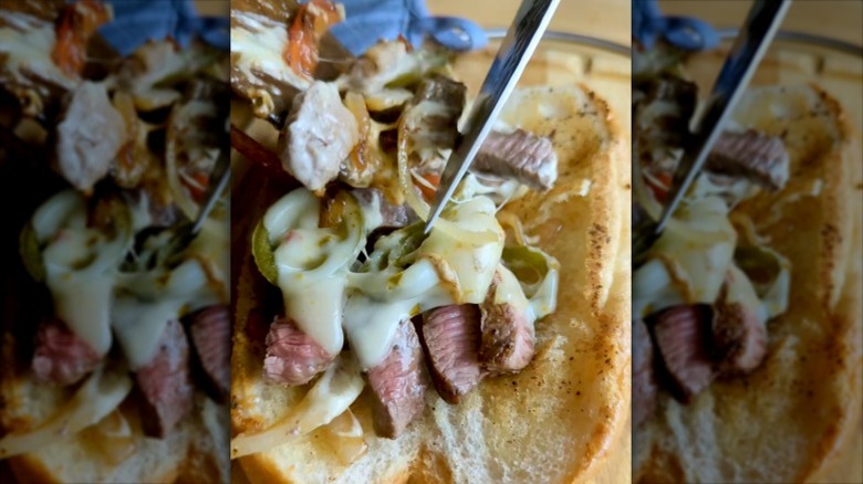 spicy lamb grinder sandwich