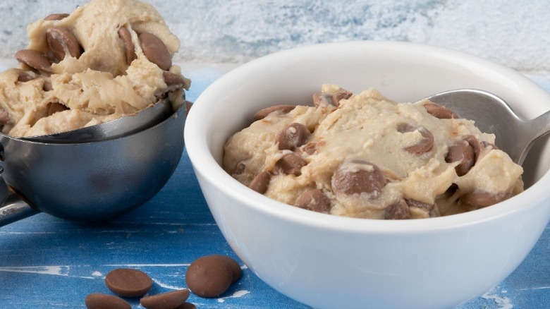 Bowls of raw cookie dough