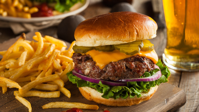 Cheeseburger and fries