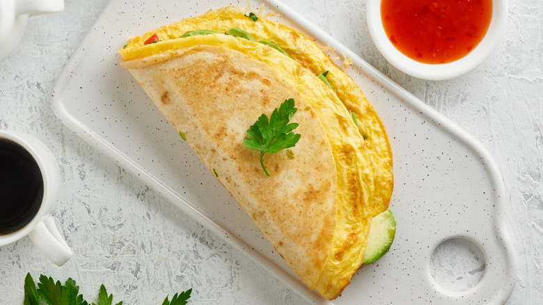 A tortilla egg breakfast