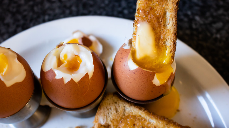 toast stick dipped in egg