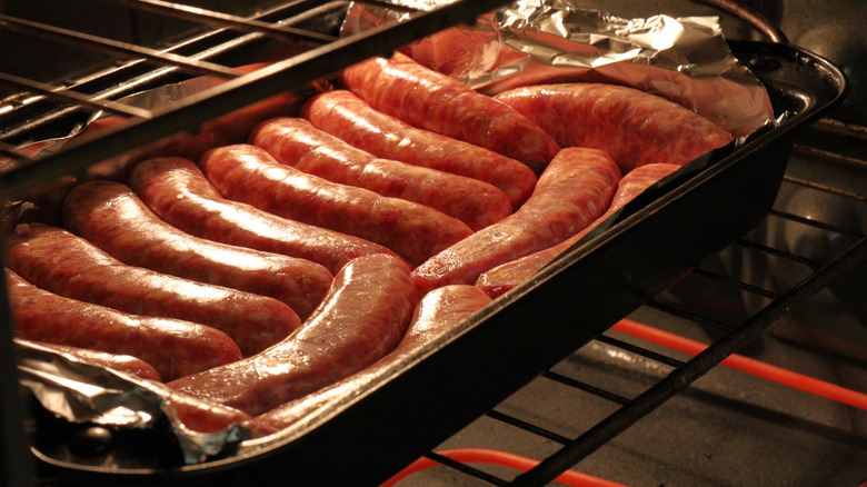 Cooked Polish sausages