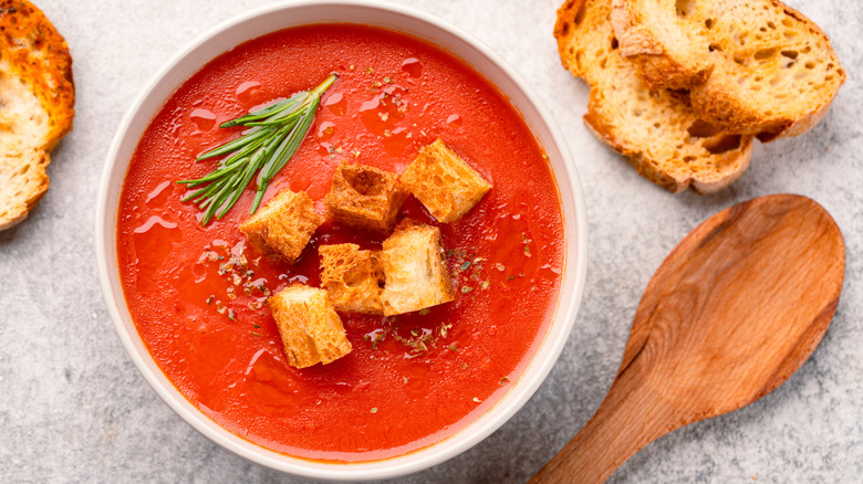 bowl of homemade tomato soup