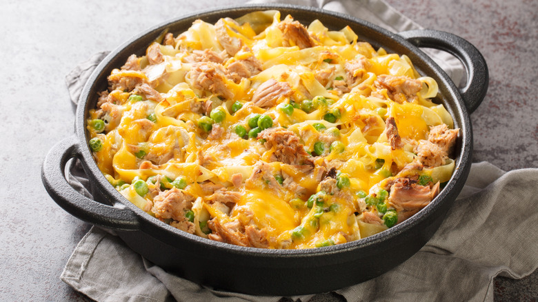 Homemade tuna noodle casserole