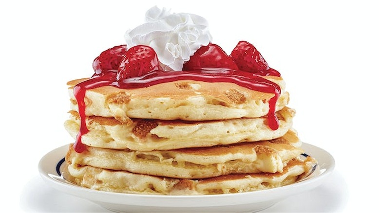 IHOP strawberry whipped cream pancakes