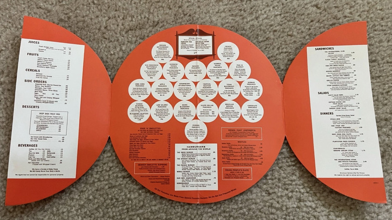 1962 International House of Pancakes menu