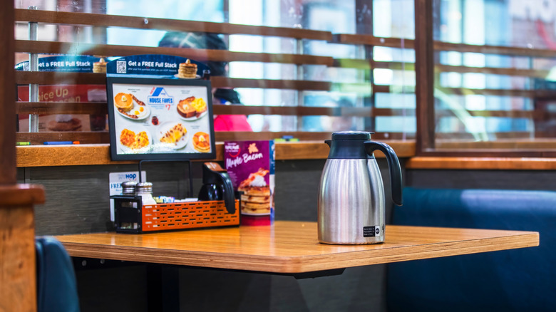 IHOP table with coffee