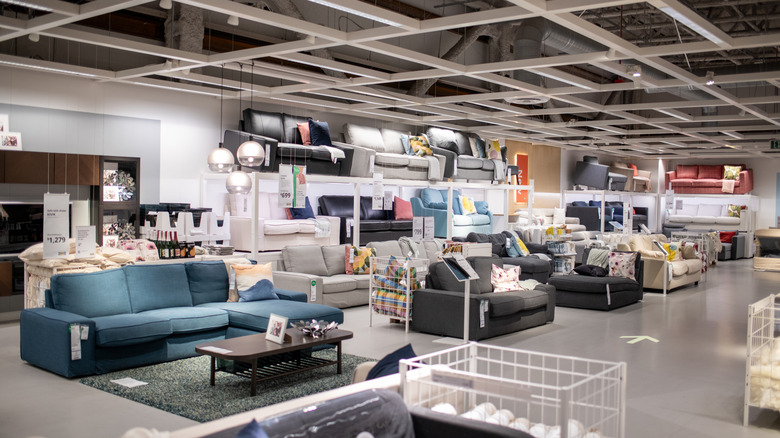 IKEA interior with couches and home items