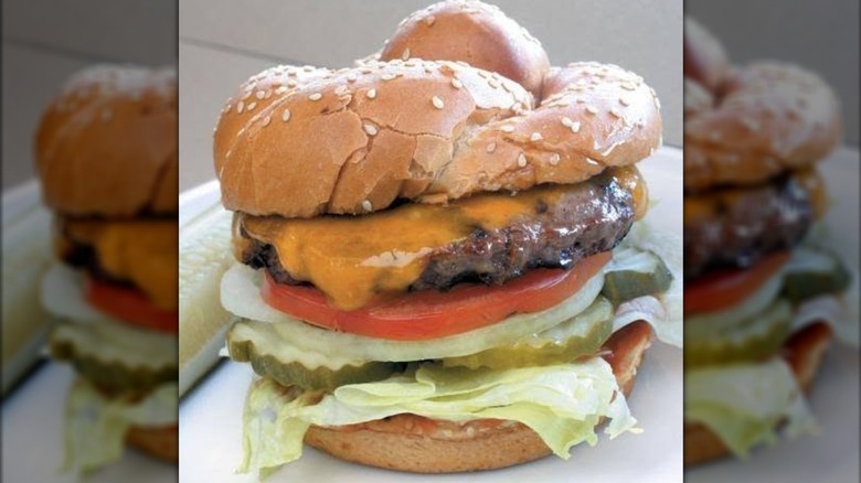 A Char Cheddar Burger from Paradise Pup