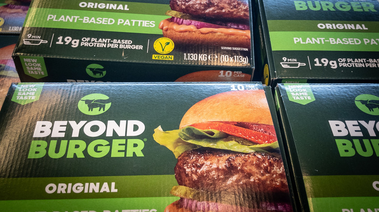 Plant-based burgers in a package