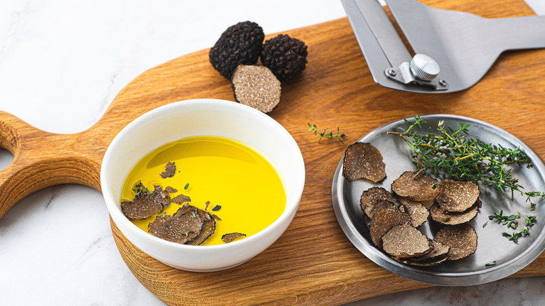 Truffle oil in a bowl