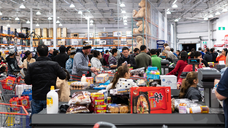 crowded costco store