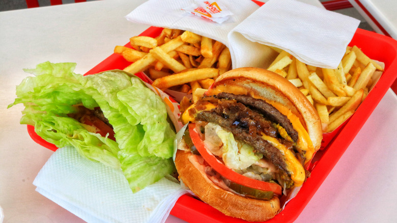 Double Double burger done Animal Style