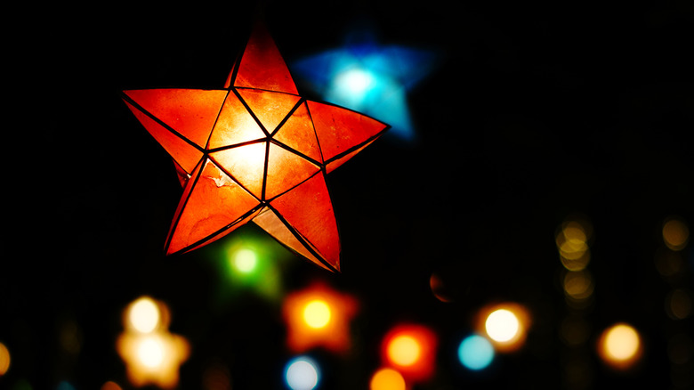 Christmas star at night
