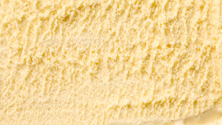 Vanilla ice cream texture close-up