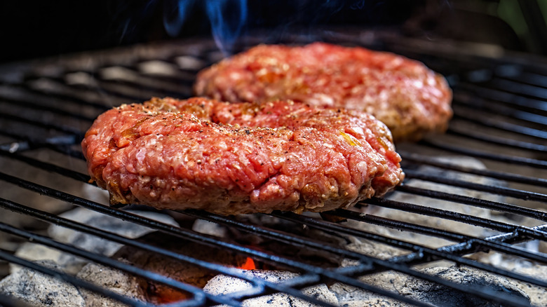 Burgers on the grill