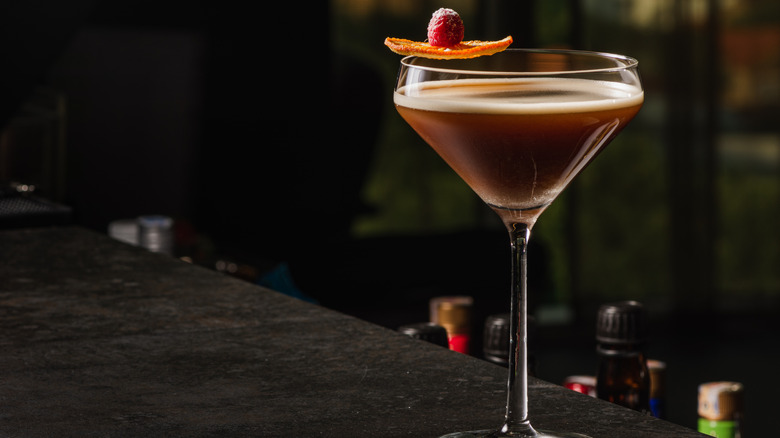 Espresso martini with orange peel