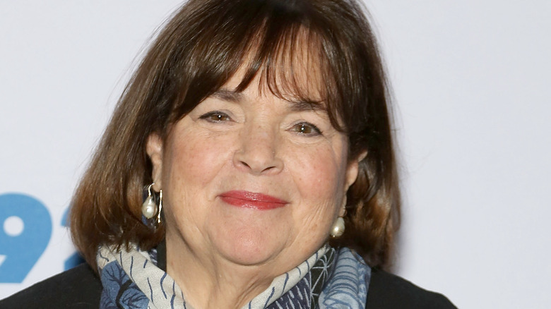 Ina Garten in front of a couch 