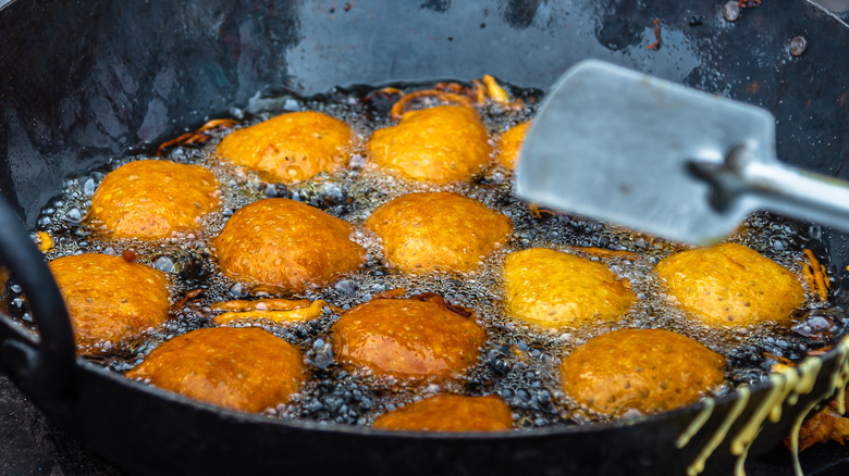 Potato chops frying