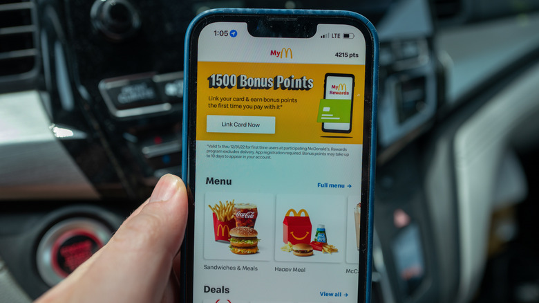 McDonald's app rewards page