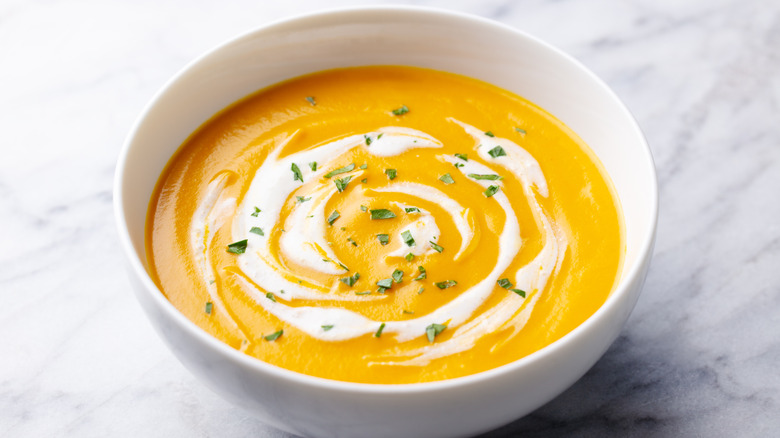 Pumpkin soup with cream