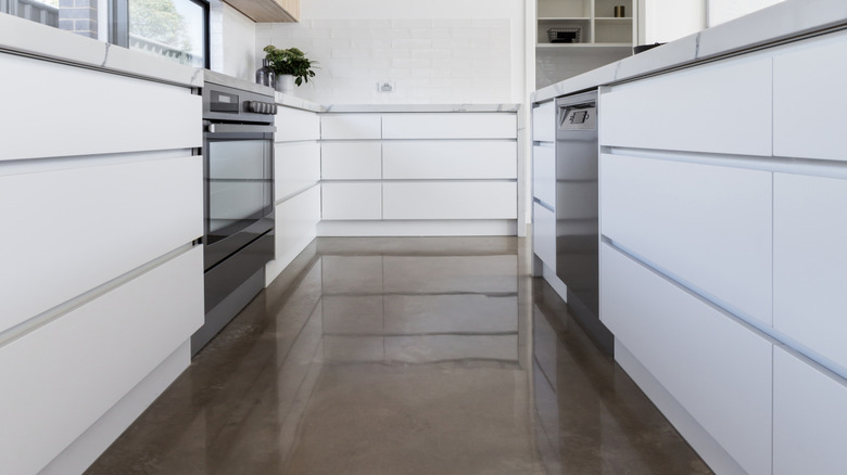 polished concrete kitchen floor