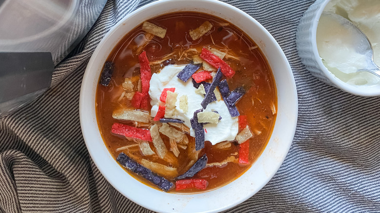 toppings for chicken tortilla soup