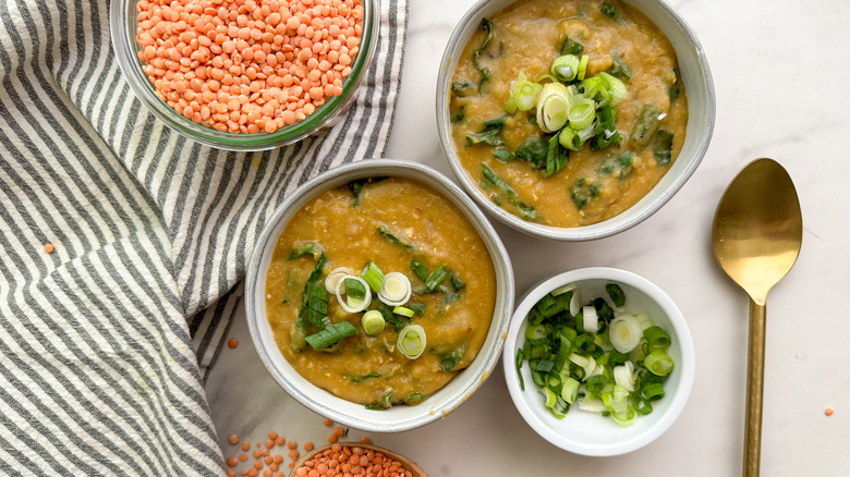 bowls of lentil soup