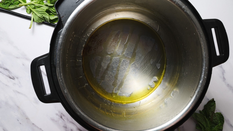 Instant Pot with olive oil in saute mode